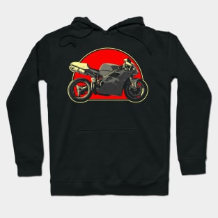 1994 Ducati 916 Retro Red Circle Motorcycle Hoodie